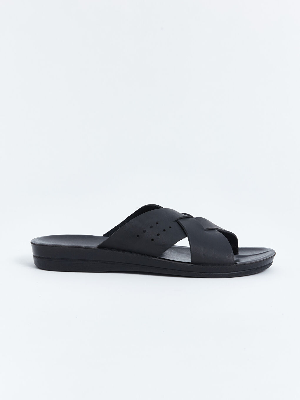 Siyah Çapraz Bantlı Erkek Terlik-1