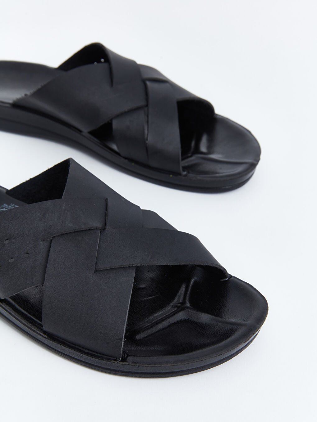 Siyah Çapraz Bantlı Erkek Terlik-2