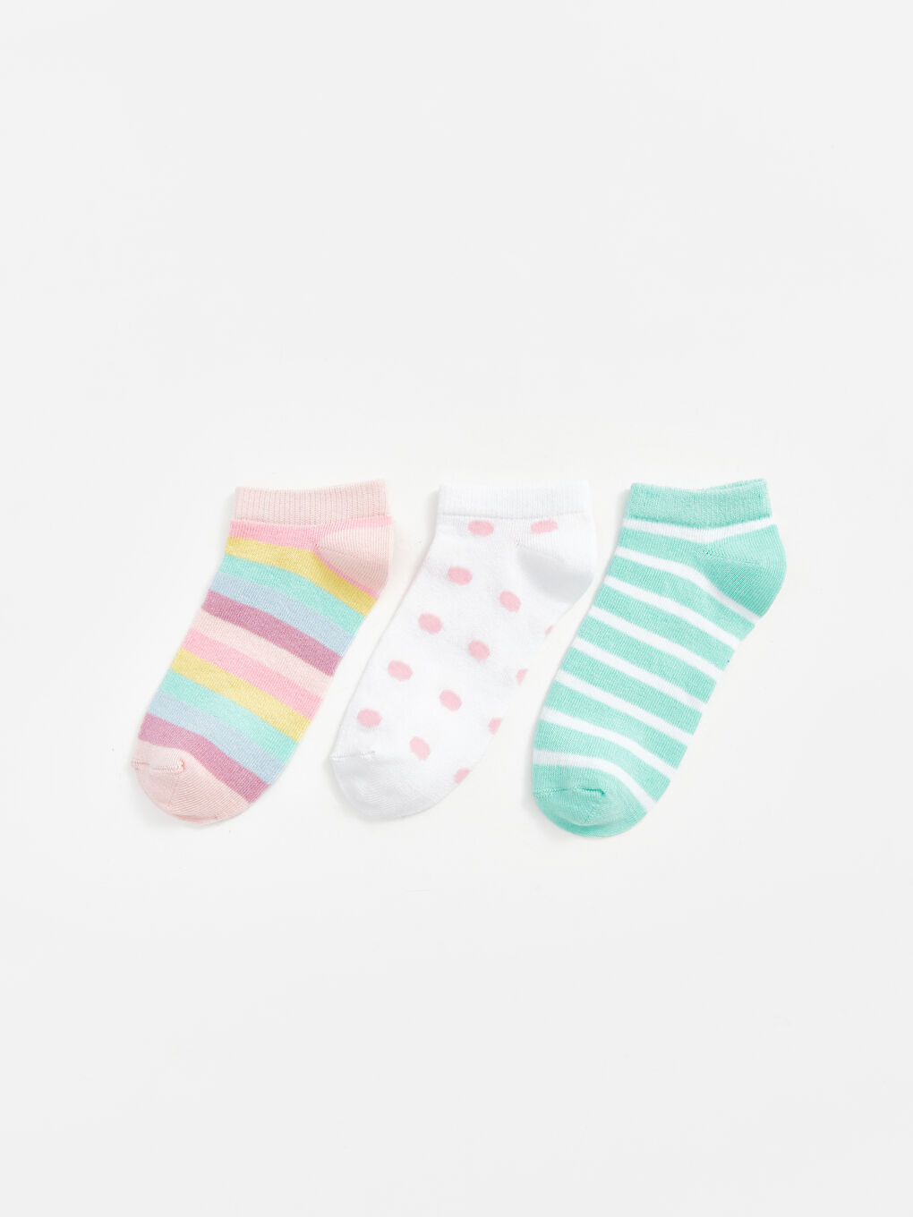 Patterned Girls' Trainer Socks 3-pack