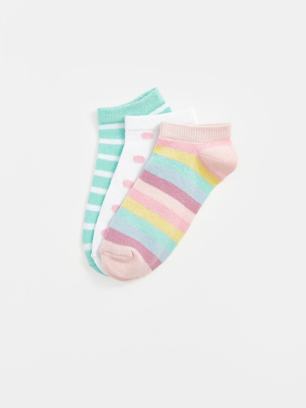 Patterned Girls' Trainer Socks 3-pack-1