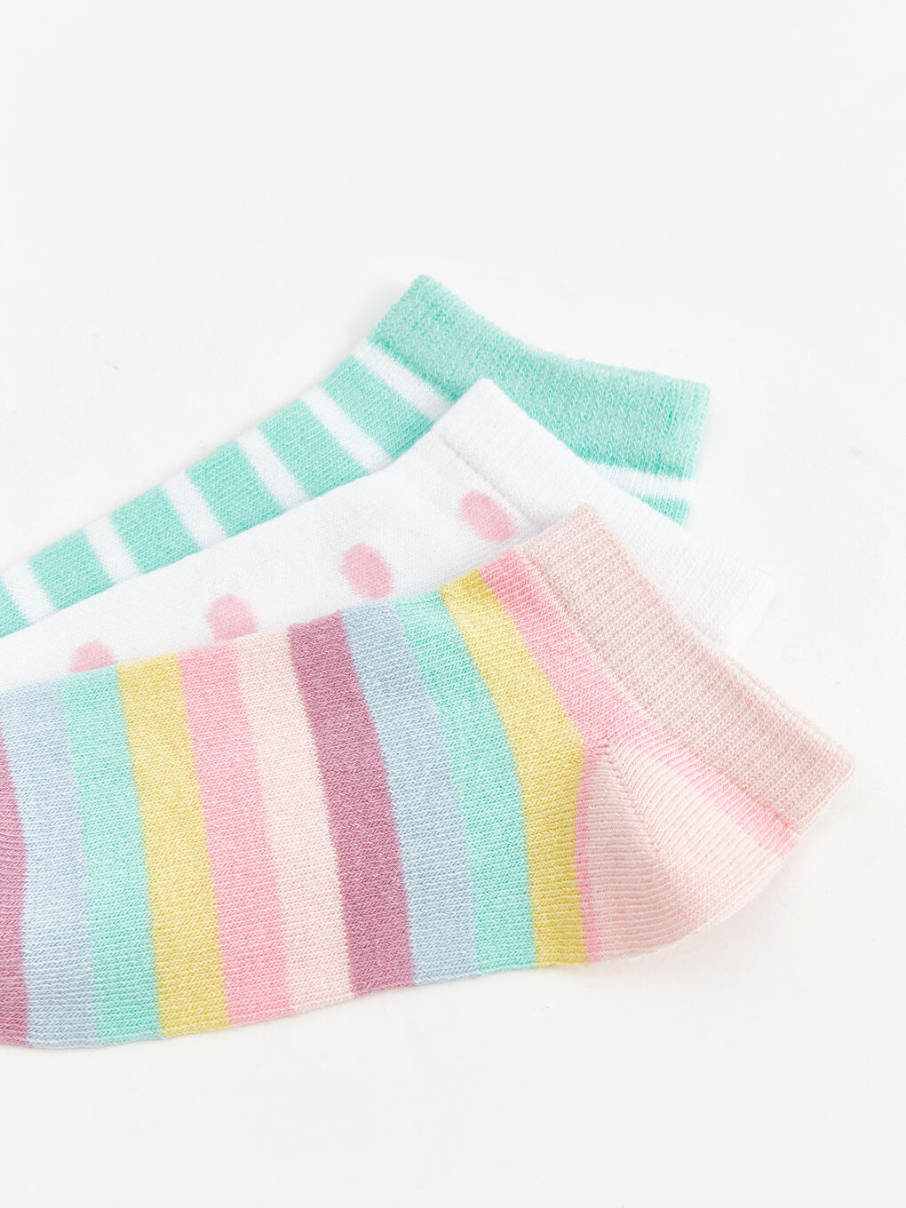Patterned Girls' Trainer Socks 3-pack-2