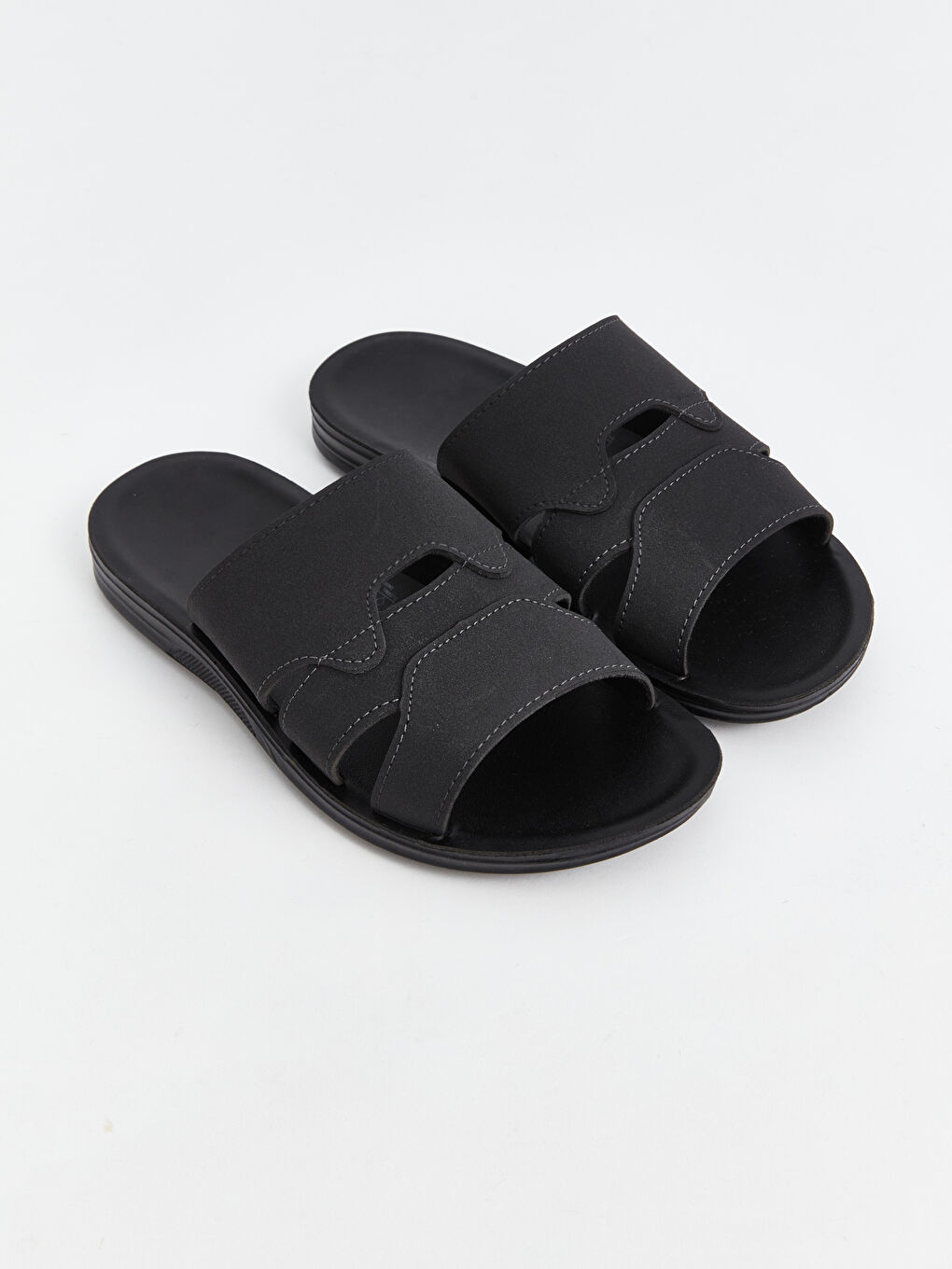 Siyah Düz Tek Bantlı Erkek Terlik