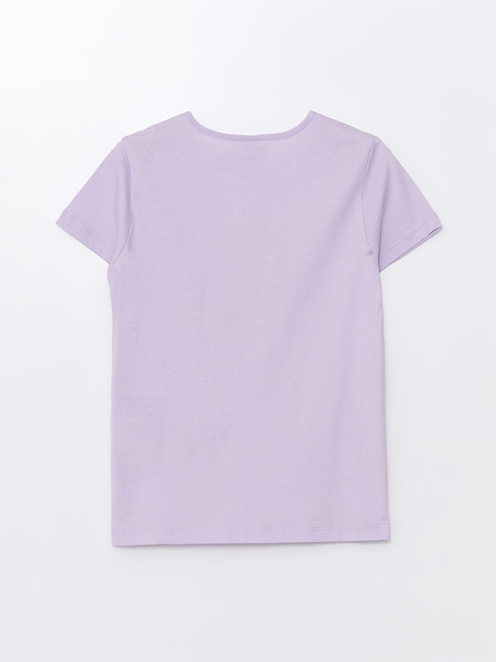 Lila Bisiklet Yaka Baskılı Kısa Kollu Kız Çocuk Tişört-4