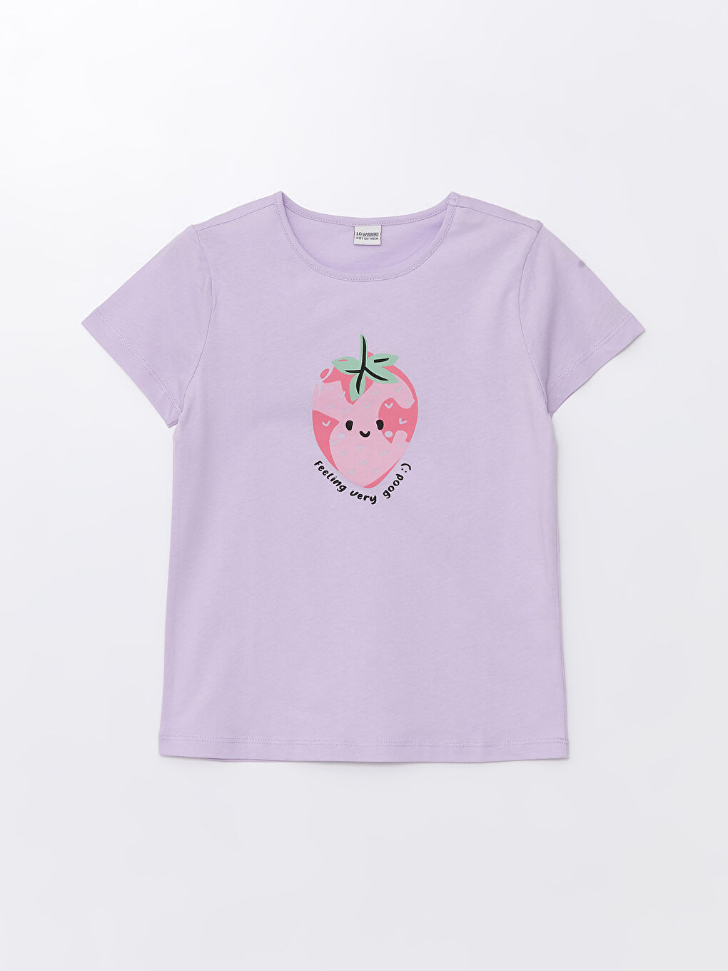Crew Neck Printed Short Sleeve Girls' T-Shirt-3