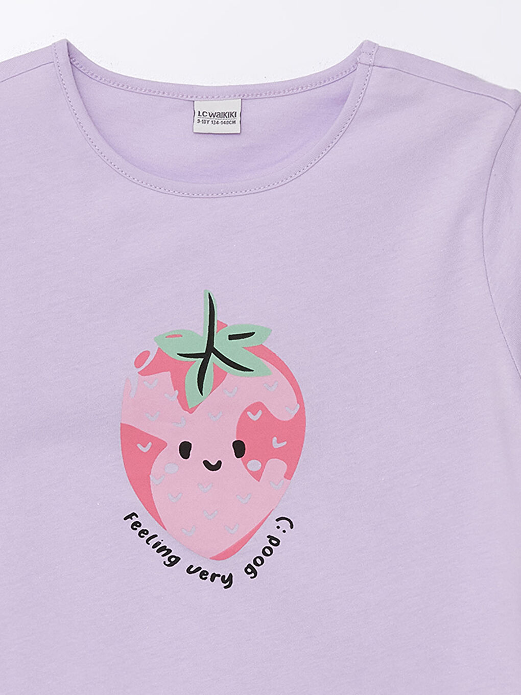 Crew Neck Printed Short Sleeve Girls' T-Shirt-5