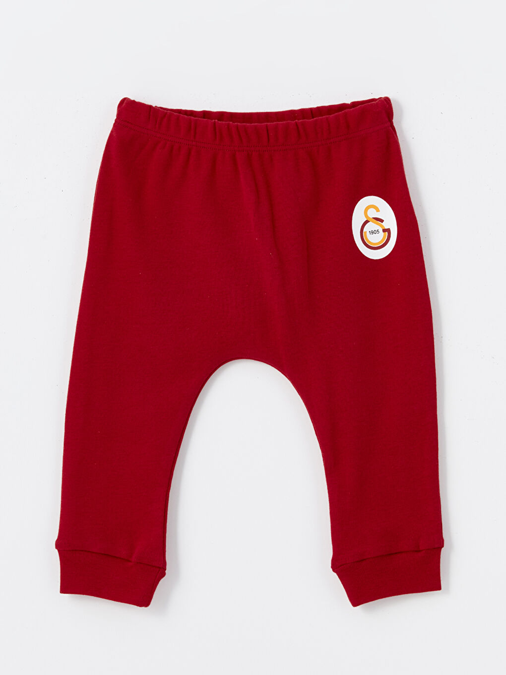 Turuncu Bisiklet Yaka Kısa Kollu Galatasaray Baskılı Erkek Bebek Çıtçıtlı Body ve Pantolon 2'li Takım-3