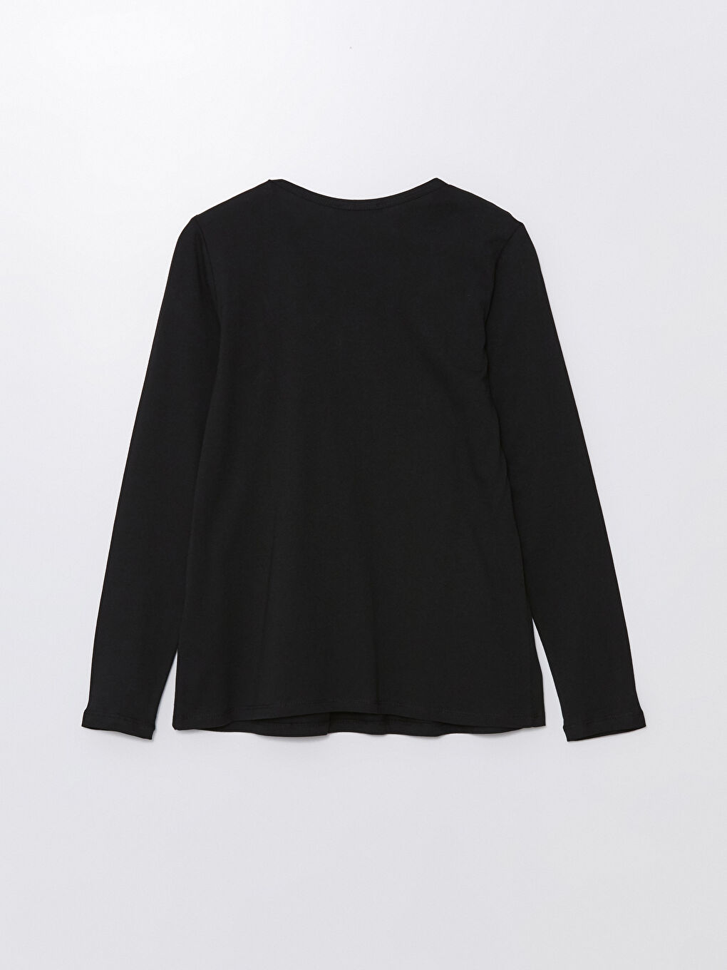 Siyah Bisiklet Yaka Nakışlı Uzun Kollu Kadın Bluz-6