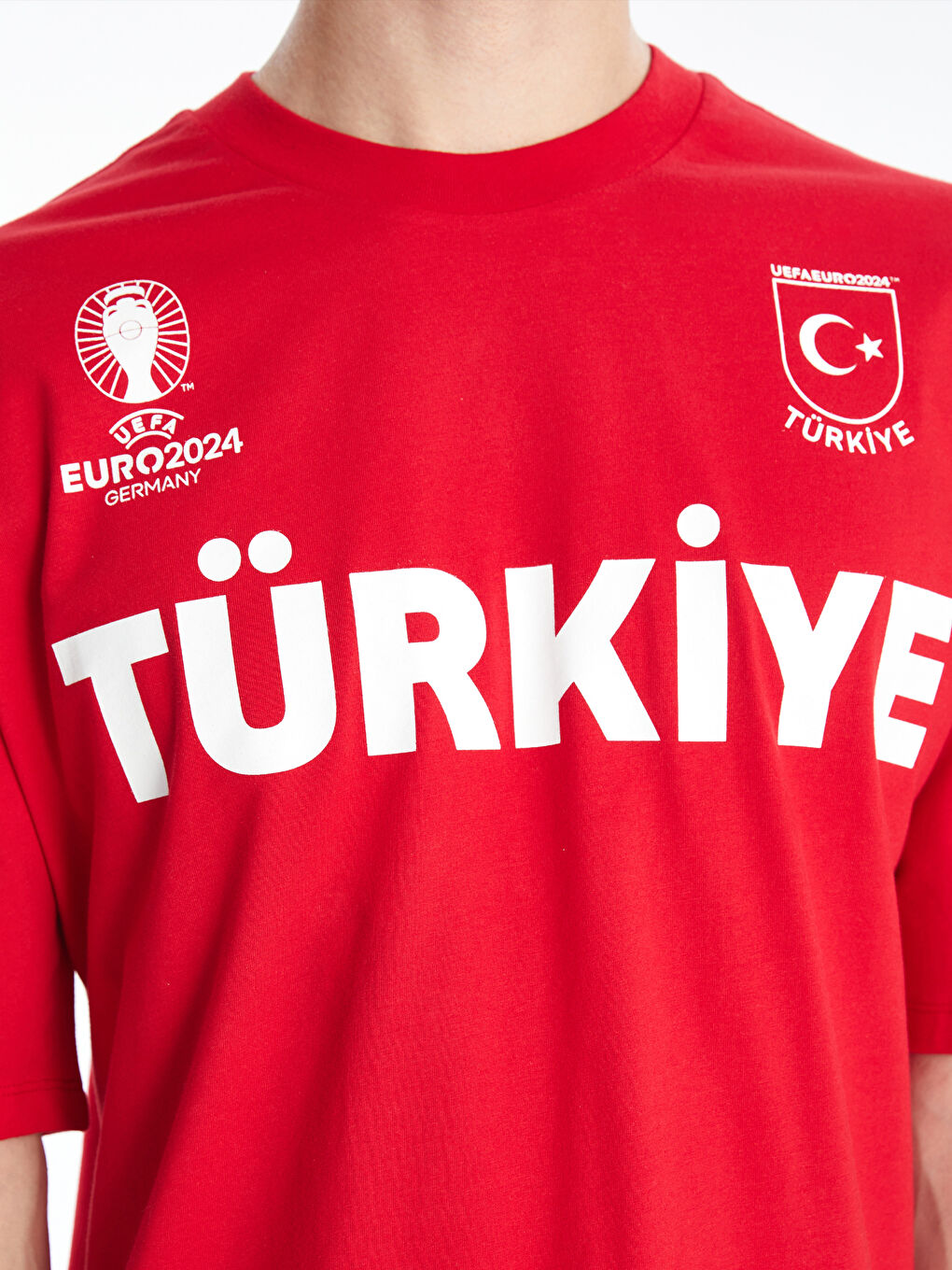 Kırmızı DRY-TECH Bisiklet Yaka Kısa Kollu Türkiye Baskılı Erkek Spor Tişört-2