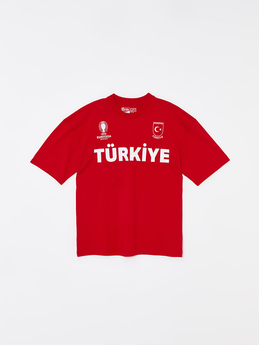 Kırmızı DRY-TECH Bisiklet Yaka Kısa Kollu Türkiye Baskılı Erkek Spor Tişört-4