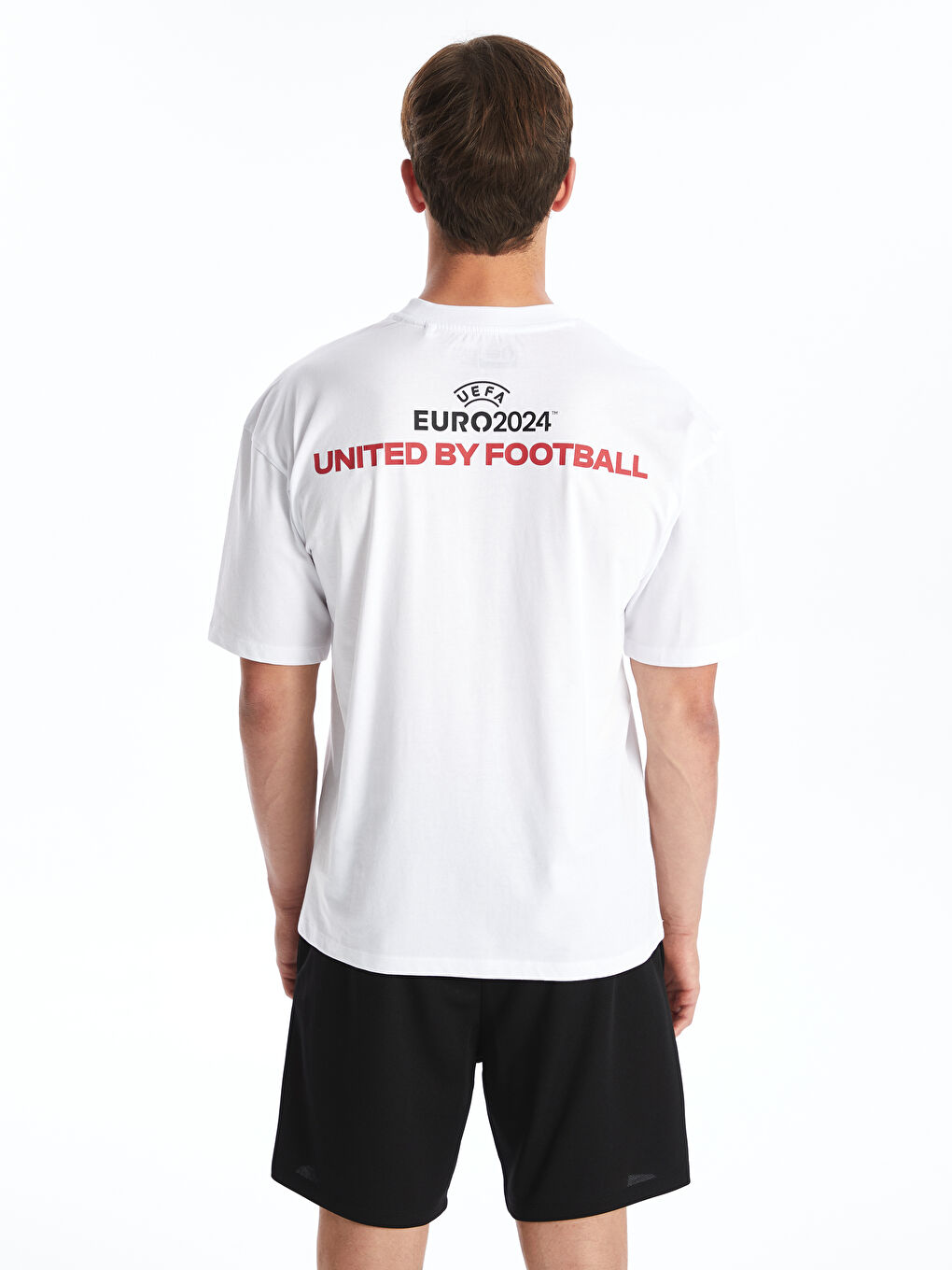 Beyaz DRY-TECH Bisiklet Yaka Kısa Kollu Türkiye Baskılı Erkek Spor Tişört-4