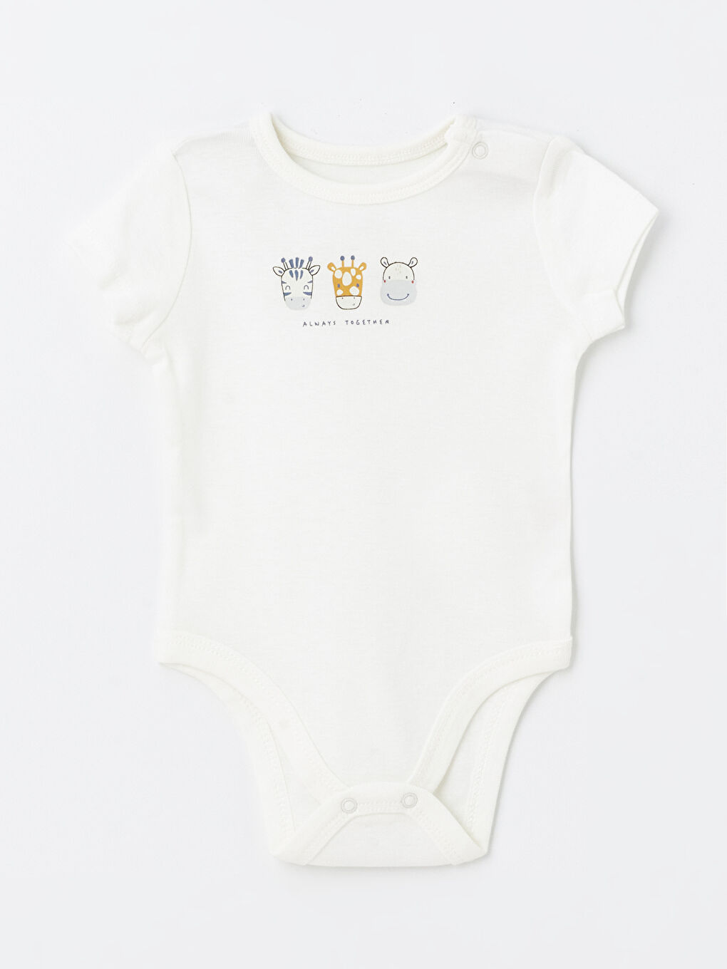 Crew Neck Long Sleeve Printed Baby Boy Body with Snap Fastener 3 Pcs -S4L397Z1-LUG
