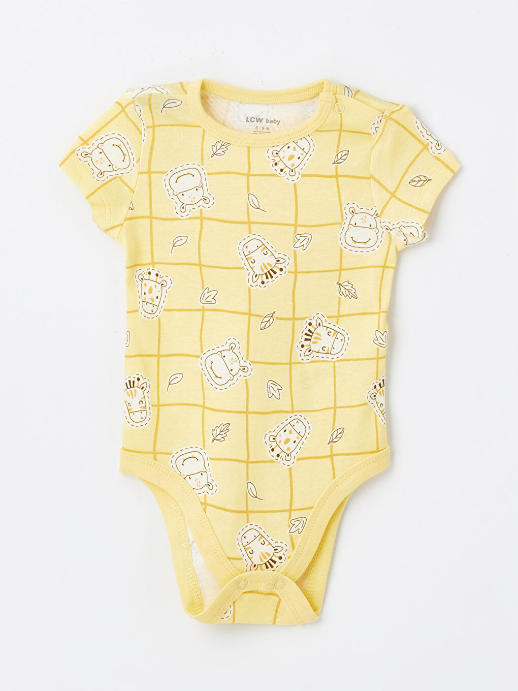 Crew Neck Long Sleeve Printed Baby Boy Body with Snap Fastener 3 Pcs -S4L397Z1-LUG