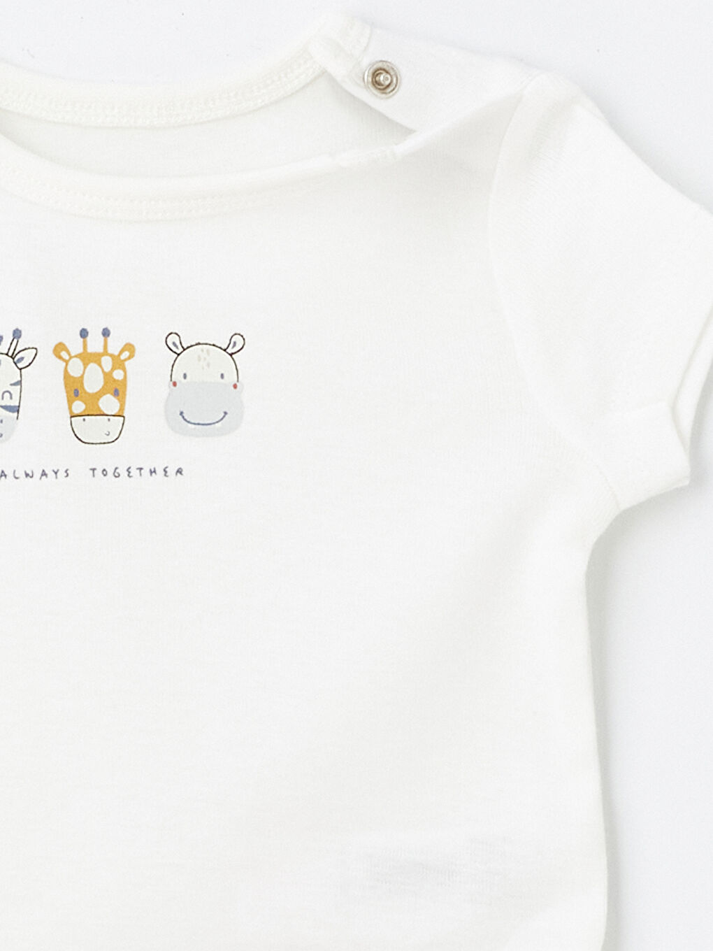 Crew Neck Long Sleeve Printed Baby Boy Body with Snap Fastener 3 Pcs -S4L397Z1-LUG