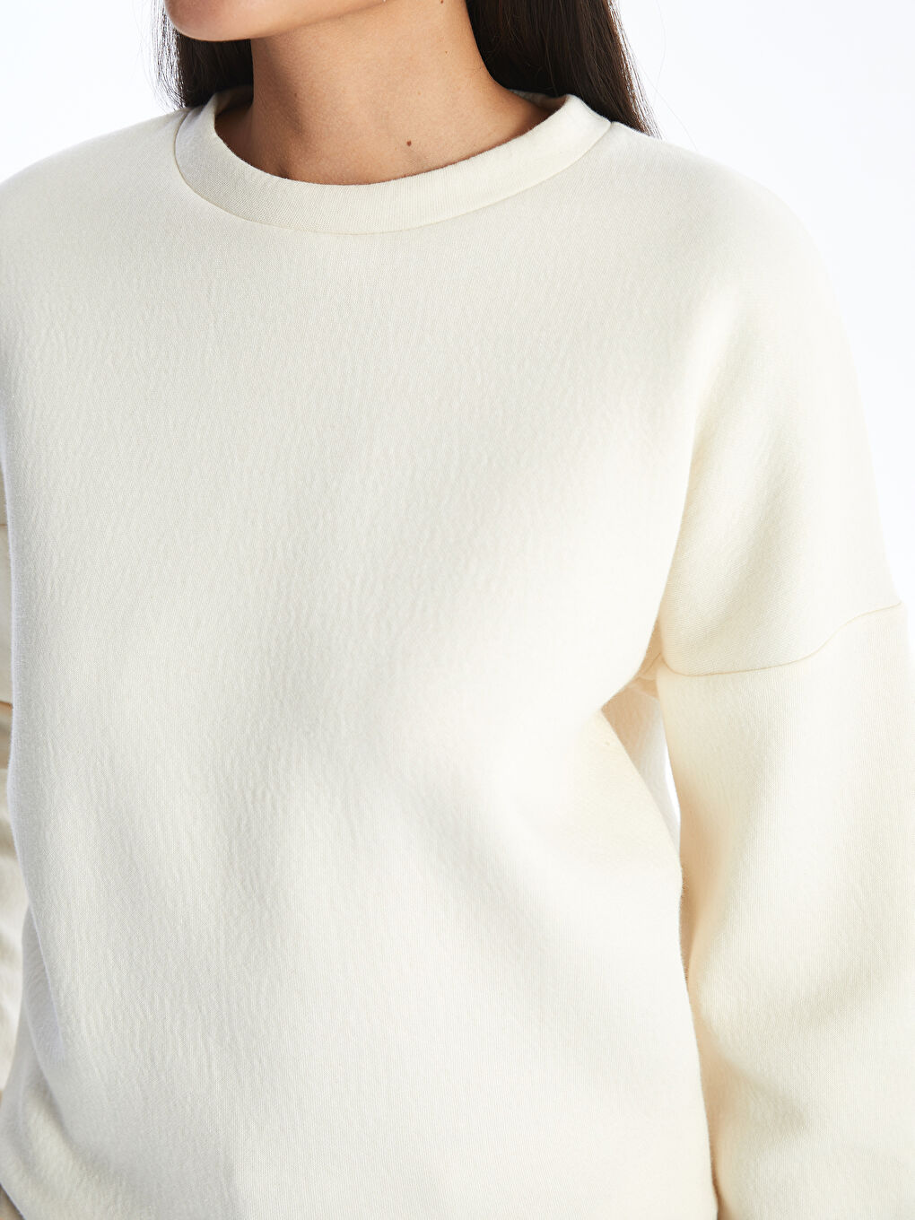 Crew Neck Plain Oversize Women's Sweatshirt -S4L416Z8-EEW