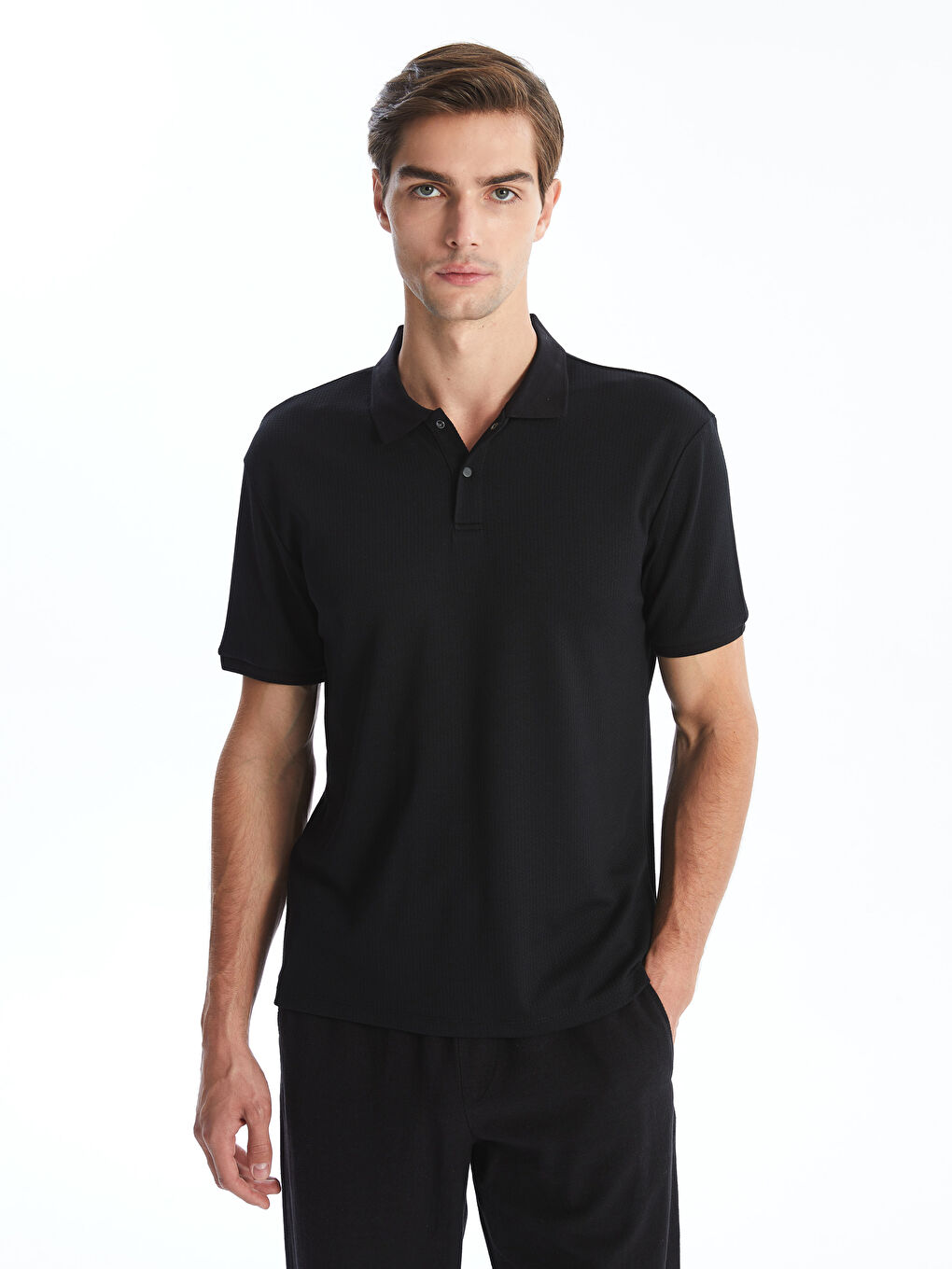 Polo Neck Short Sleeve Men's T-Shirt -S4L421Z8-CVL
