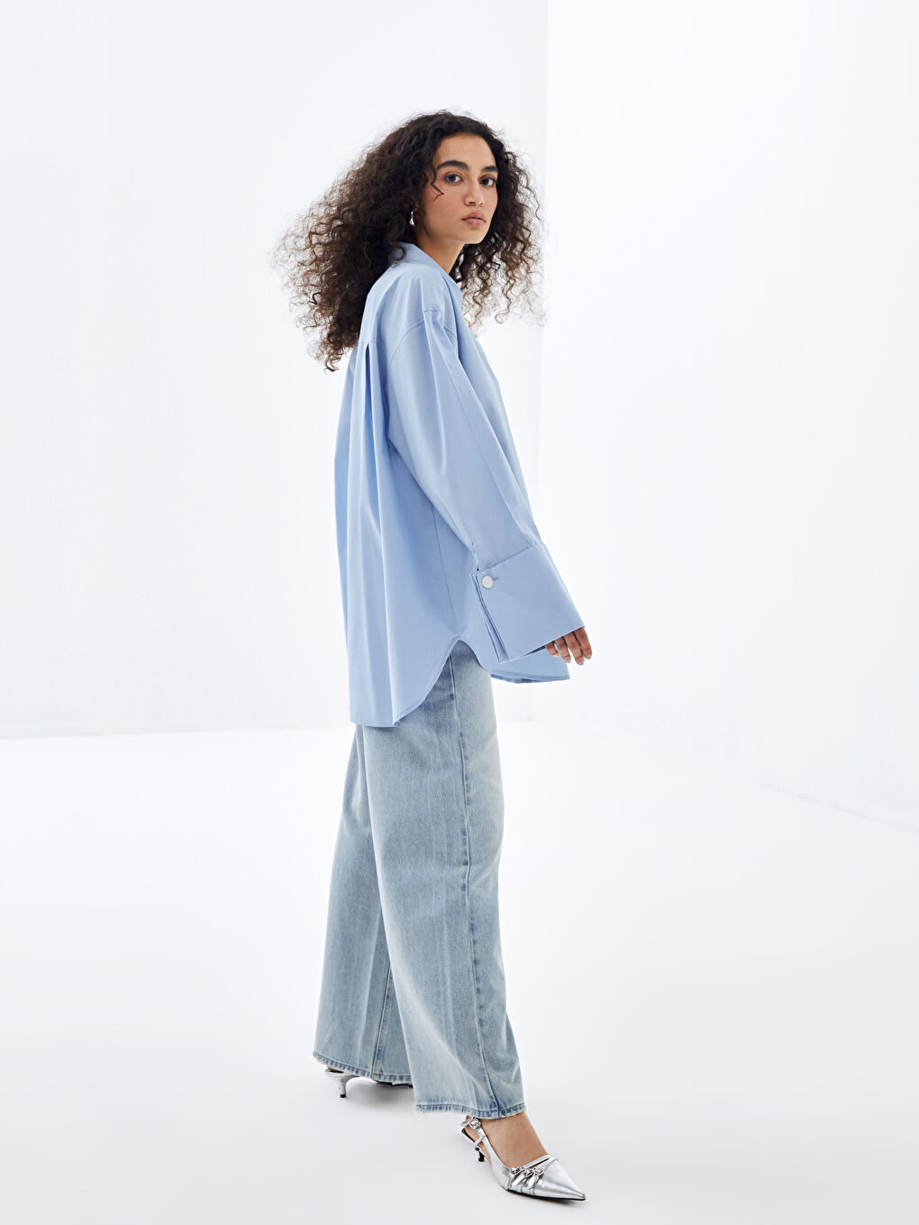 Plain Oversize Women's Shirt Tunic -S4L428Z8-DHU