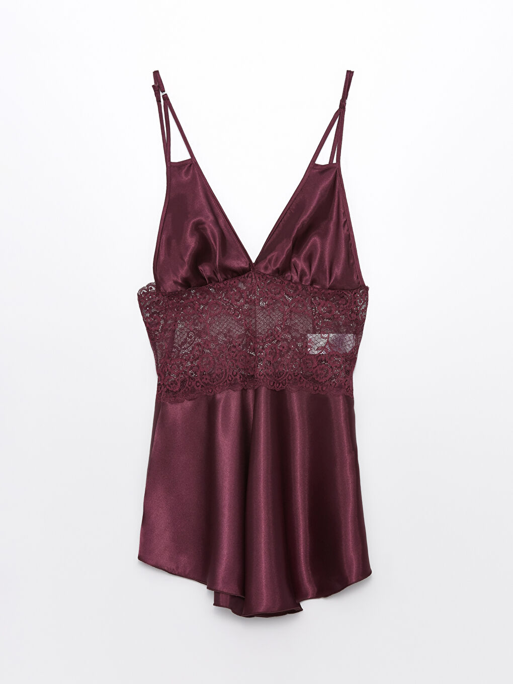 Mor Askılı Saten Gecelik