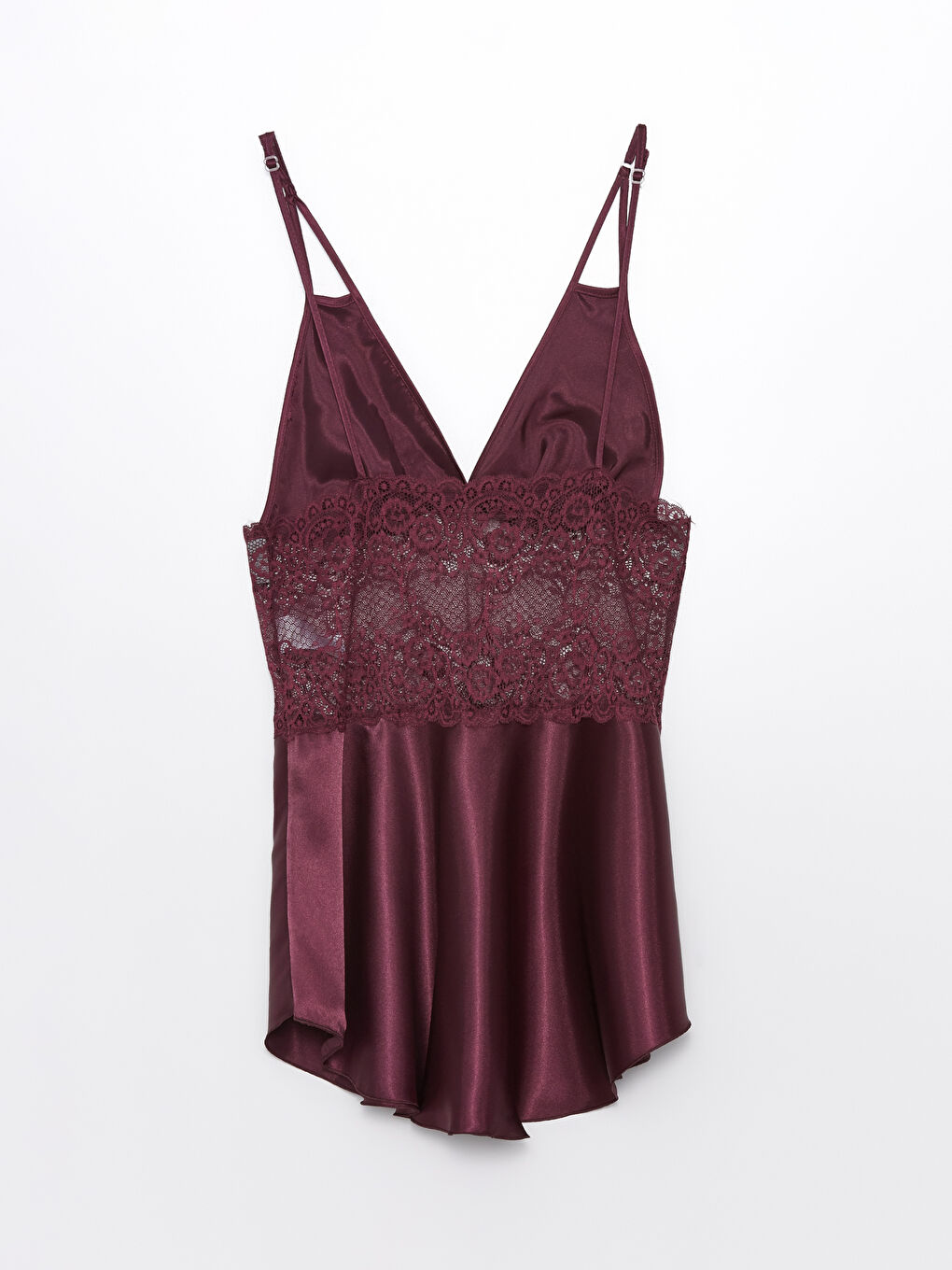 Mor Askılı Saten Gecelik-1