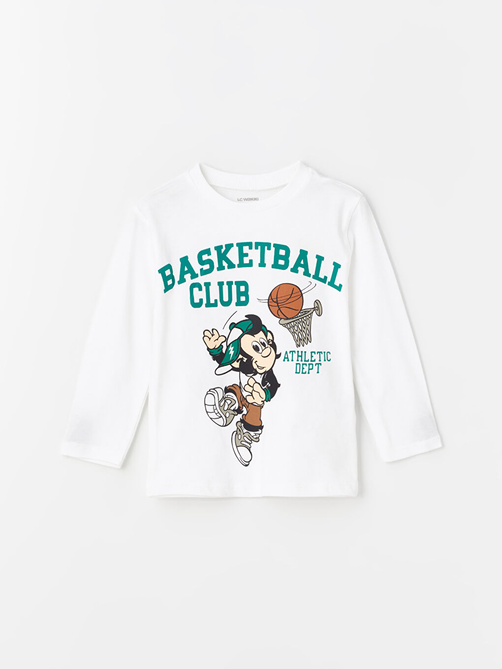 Crew Neck Long Sleeve Nostalgic Monkey Printed Baby Boy T-Shirt -S4L488Z1-FFB