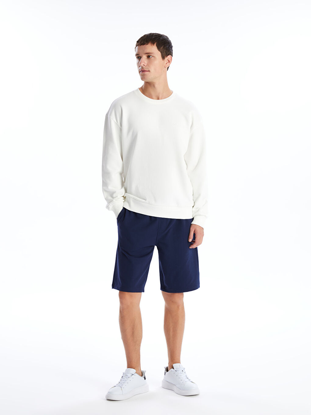 Regular Fit Pique Men's Shorts -S4L494Z8-SME