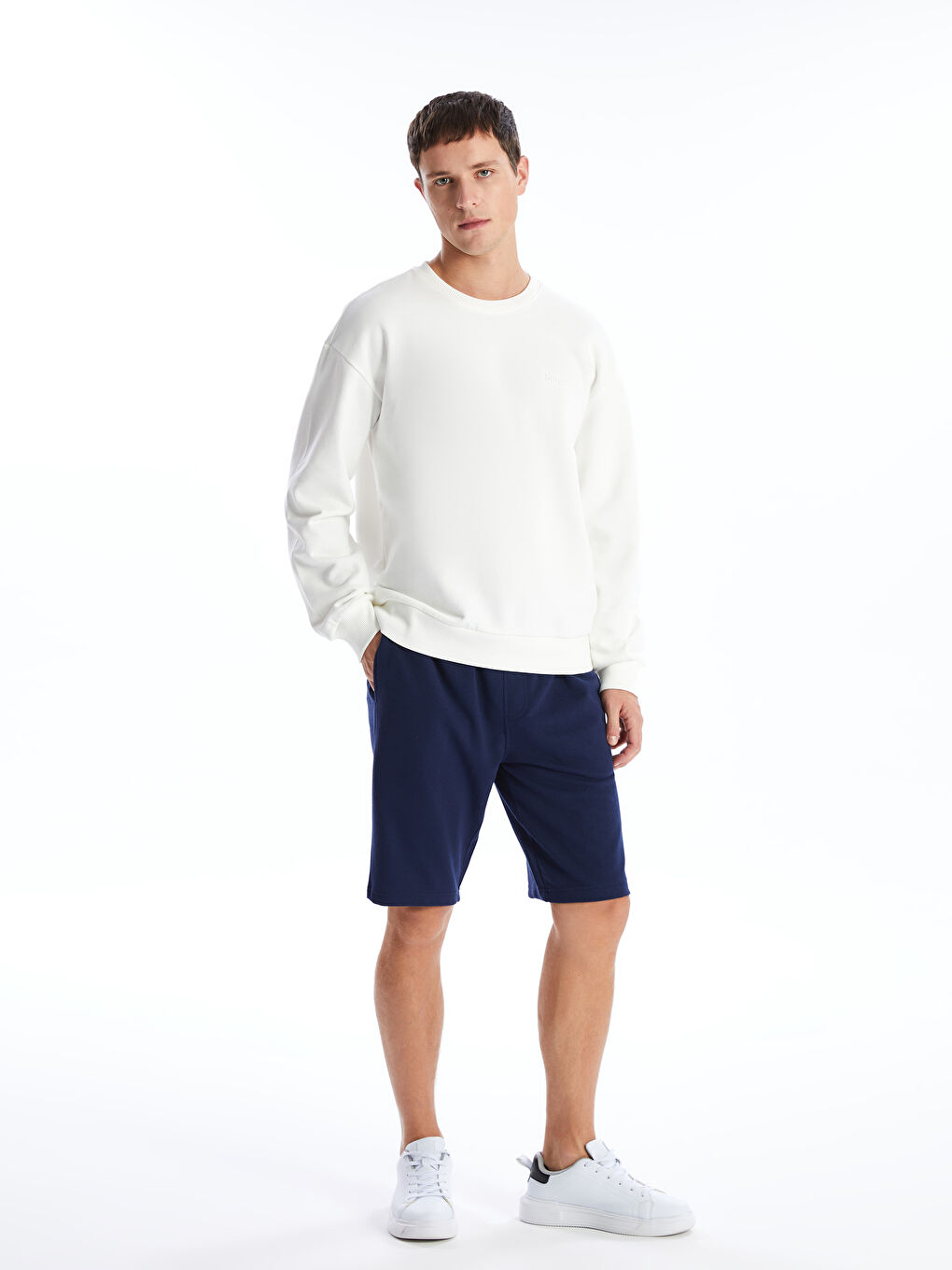 Regular Fit Pique Men's Shorts -S4L494Z8-SME