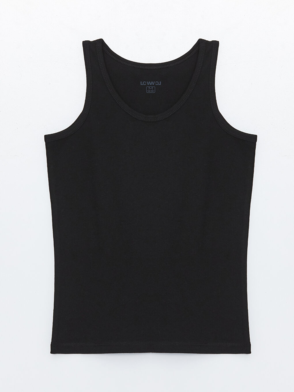 Siyah Bisiklet Yaka Basic Erkek Çocuk Atlet