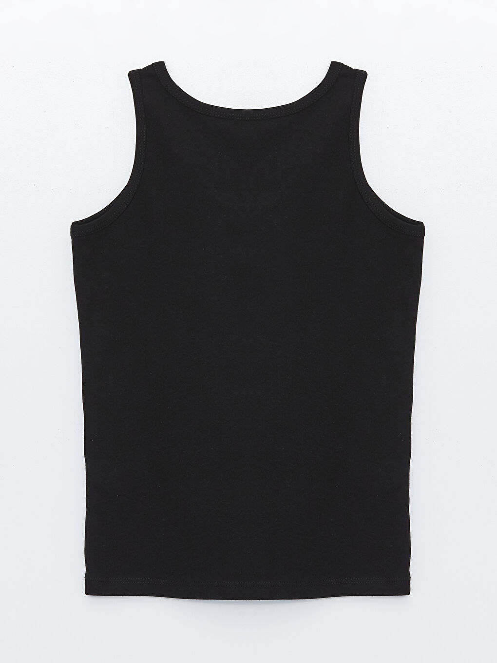 Siyah Bisiklet Yaka Basic Erkek Çocuk Atlet-1