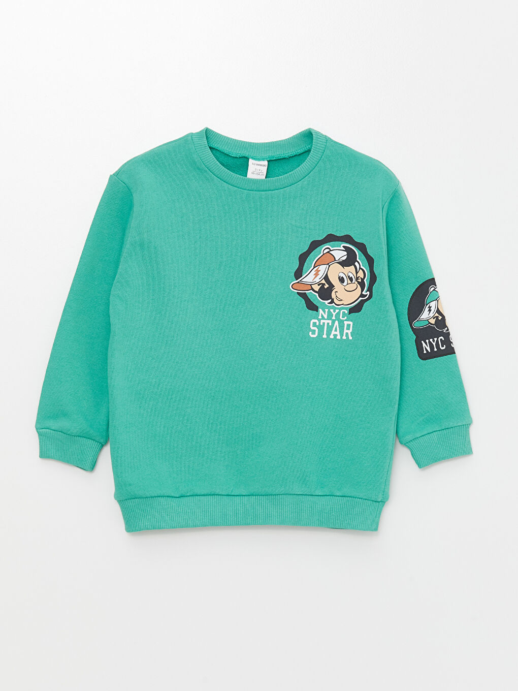 Crew Neck Long Sleeve Nostalgic Monkey Printed Baby Boy Sweatshirt -S4L518Z1-GKC
