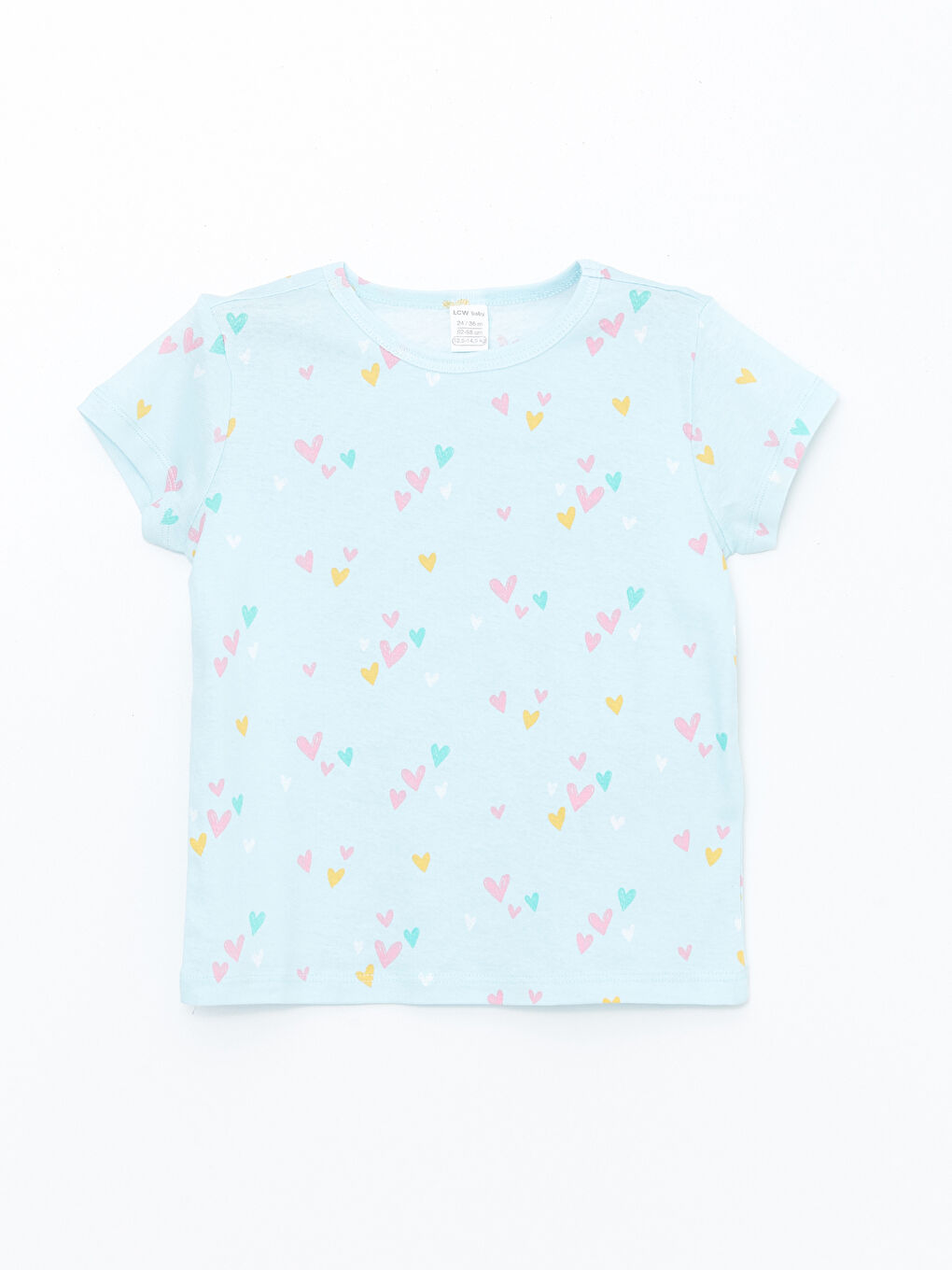 Turkuaz Bisiklet Yaka Kız Bebek Şortlu Pijama Takımı-1