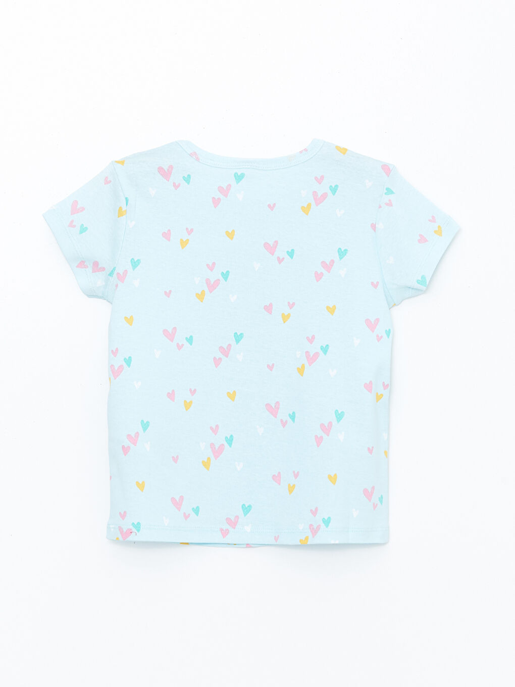 Turkuaz Bisiklet Yaka Kız Bebek Şortlu Pijama Takımı-2