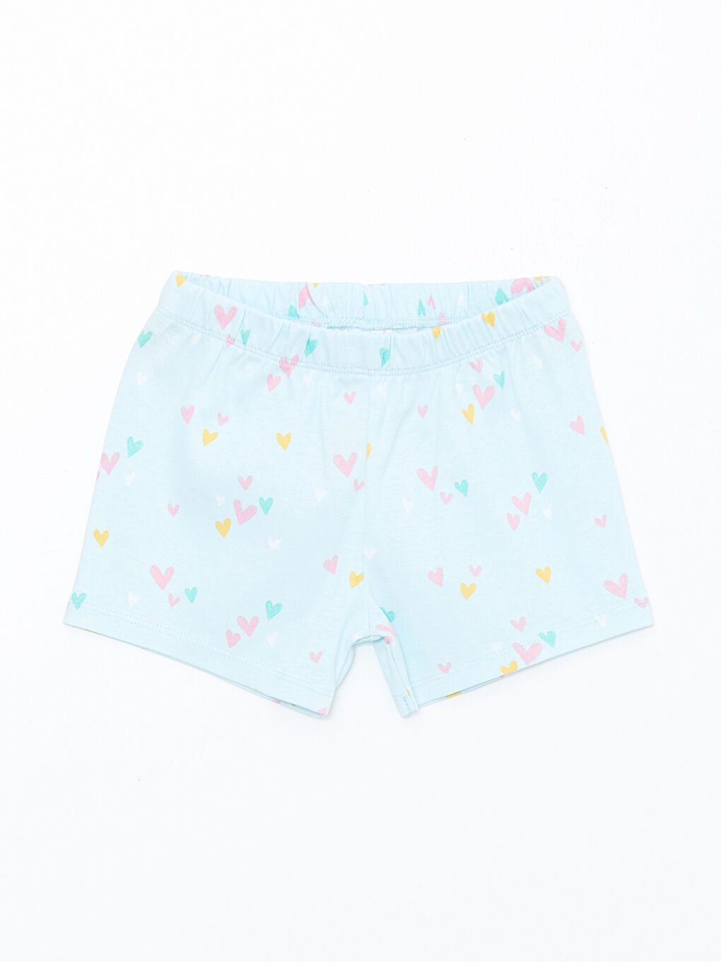 Turkuaz Bisiklet Yaka Kız Bebek Şortlu Pijama Takımı-3