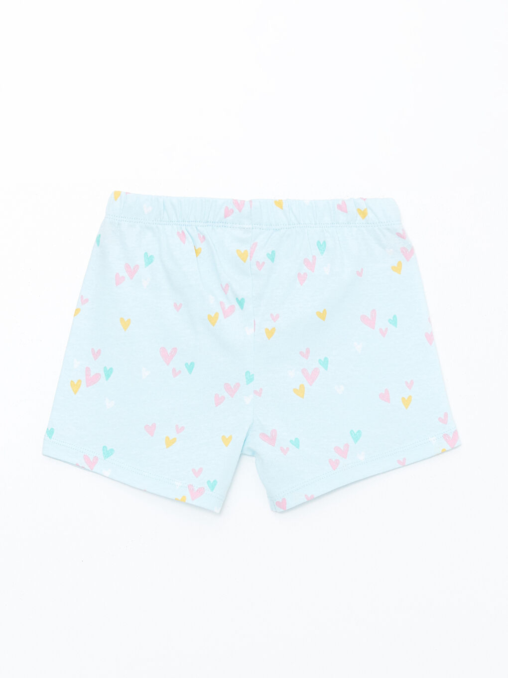 Turkuaz Bisiklet Yaka Kız Bebek Şortlu Pijama Takımı-4