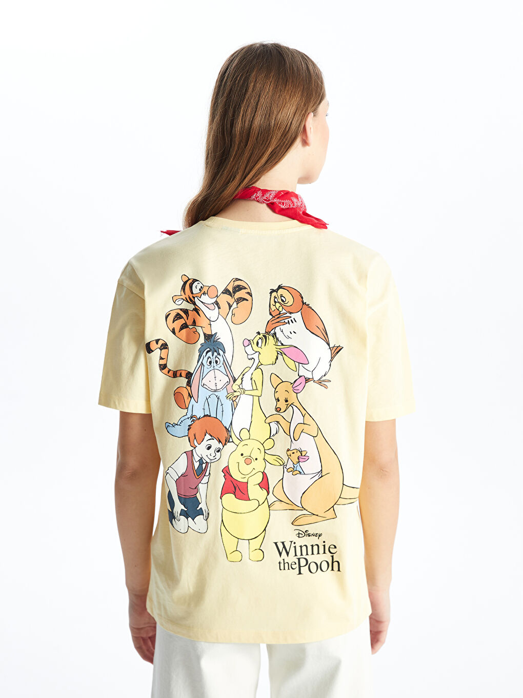 تي شيرت كم قصير مطبوع ياقة دائرية ويني ذا بوه للسيدات-4