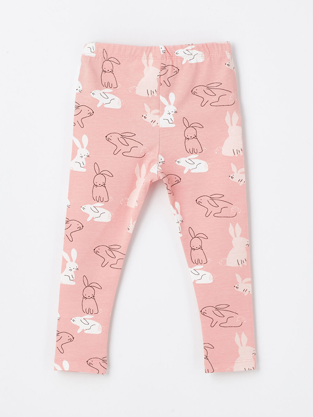 Pembe Bisiklet Yaka Kısa Kollu Kız Bebek Tişört ve Tayt 2'li-4