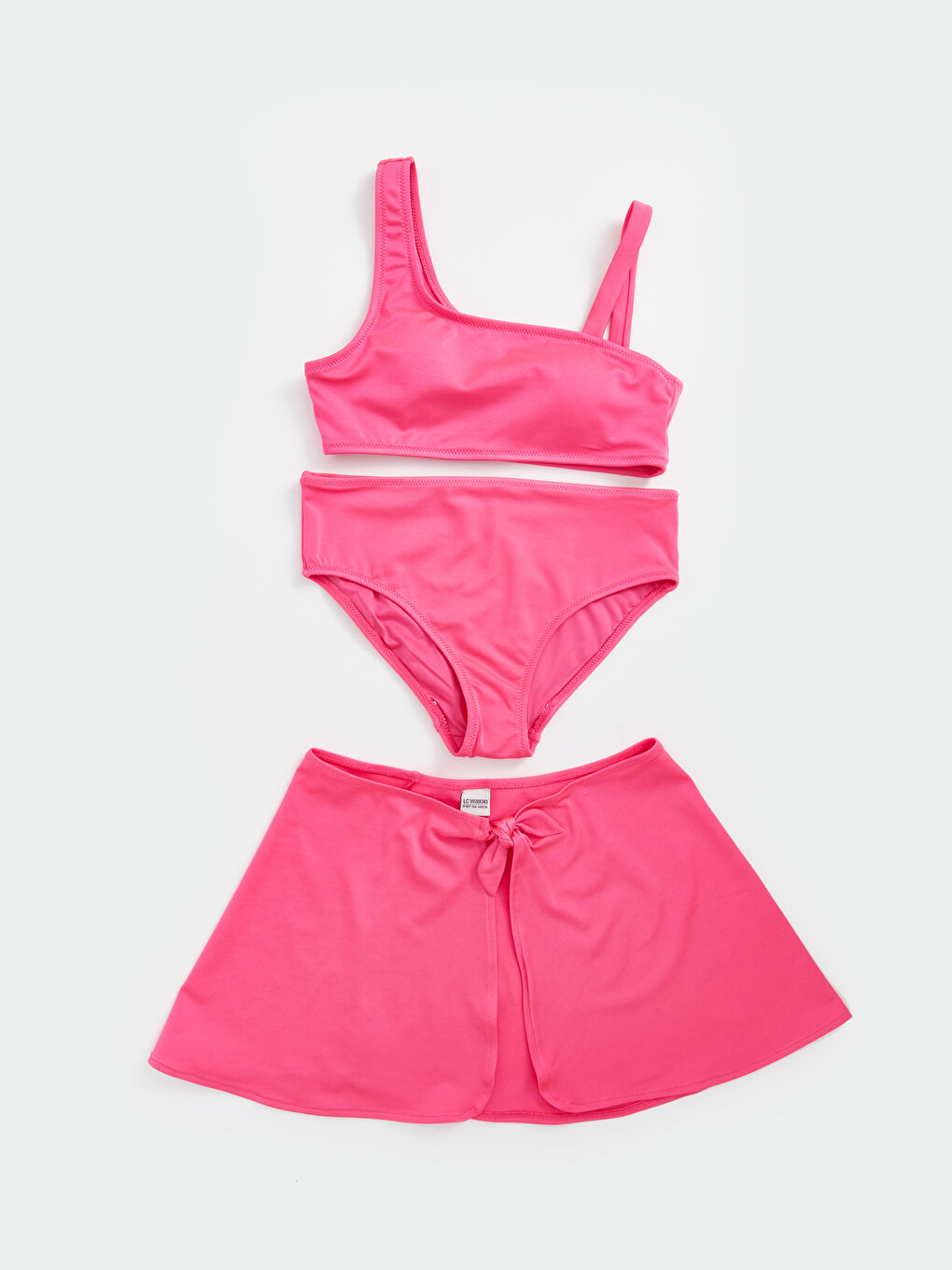 LCW Kids Neon Pembe Hızlı Kuruyan Kız Çocuk Bikini ve Etek