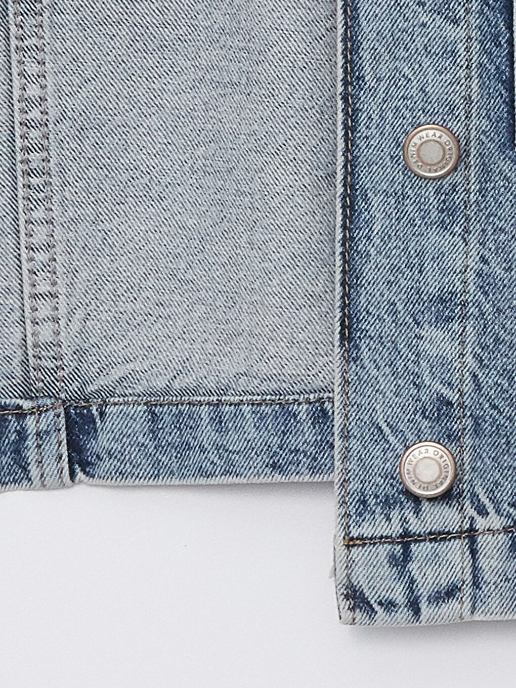 İndigo Gömlek Yaka Düz Crop Kadın Jean Yelek-7