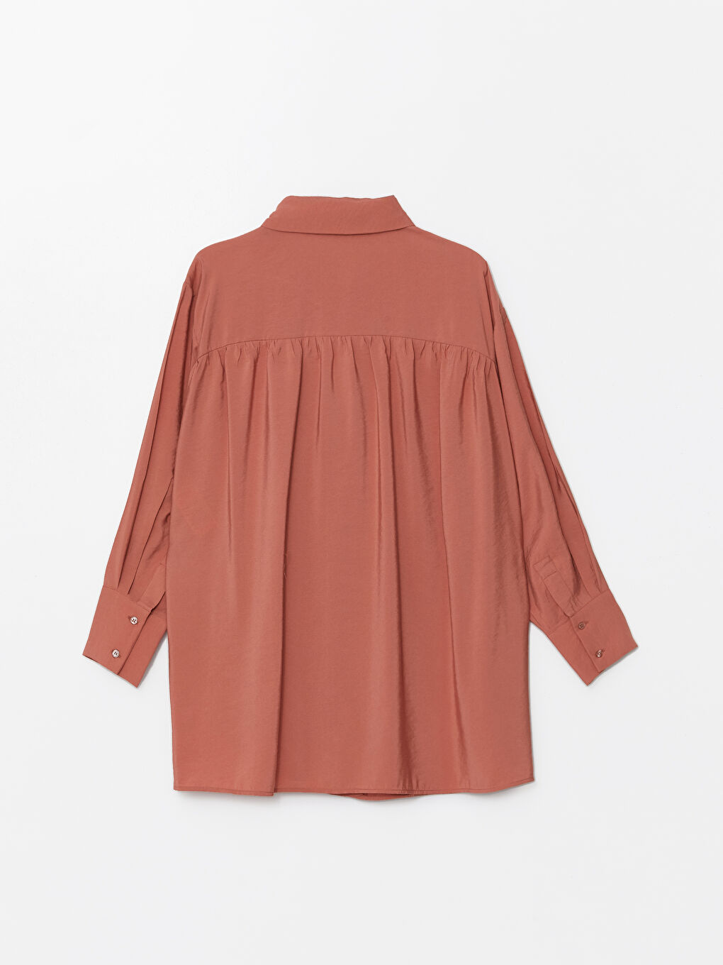 LCW Modest Pembe Düz Oversize Kadın Gömlek Tunik - 5