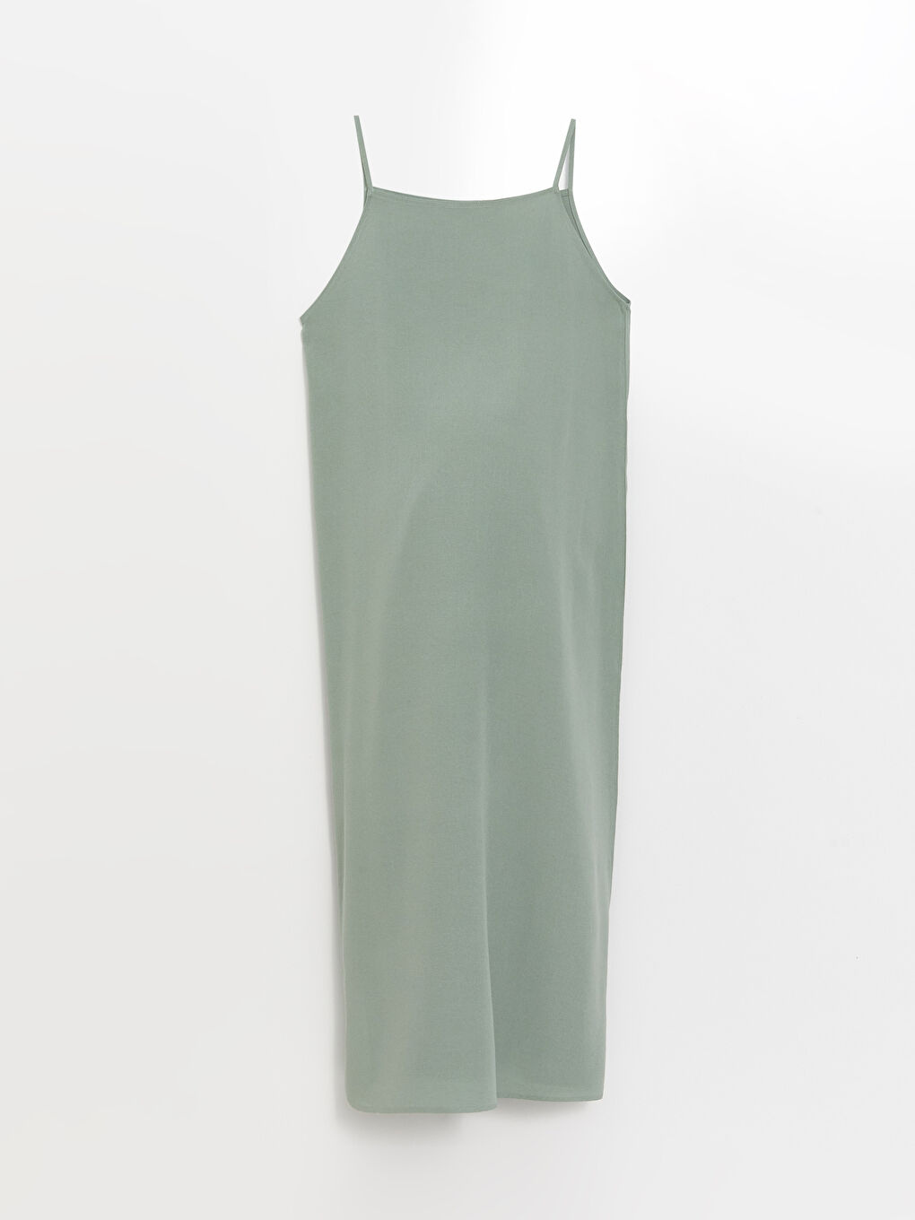 Square Neck Straight Strap Linen Blend Maternity Dress -S4L664Z8-GPP