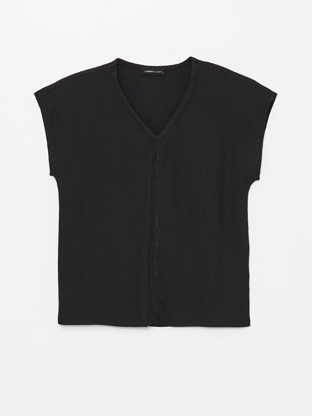 V Neck Straight Short Sleeve Women Blouse -S4L677Z8-CVL