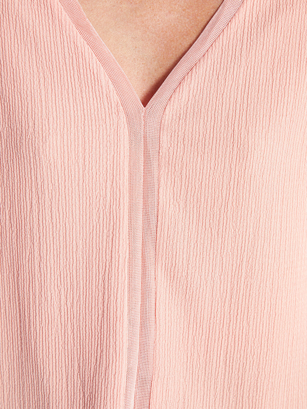 V Neck Straight Short Sleeve Women Blouse -S4L677Z8-G6K
