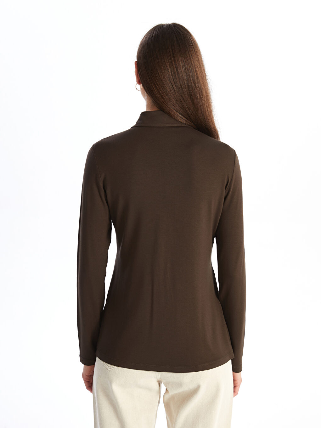 Long Sleeve Plain Women's Shirt -S4L684Z8-HJZ