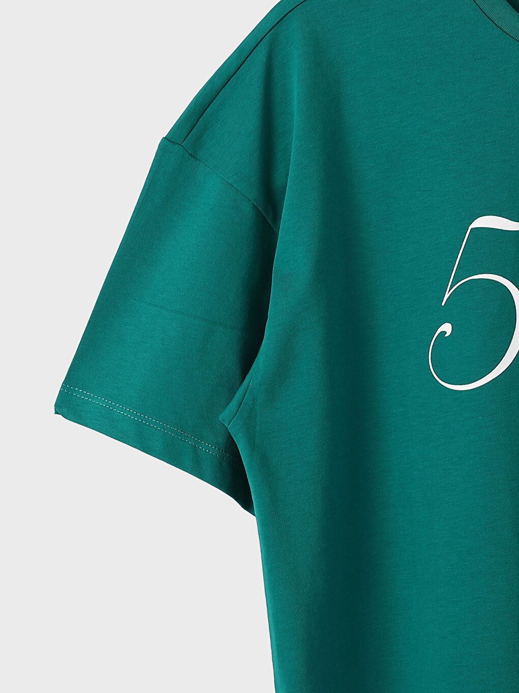 Crew Neck Printed Short Sleeve Women's T-Shirt-3