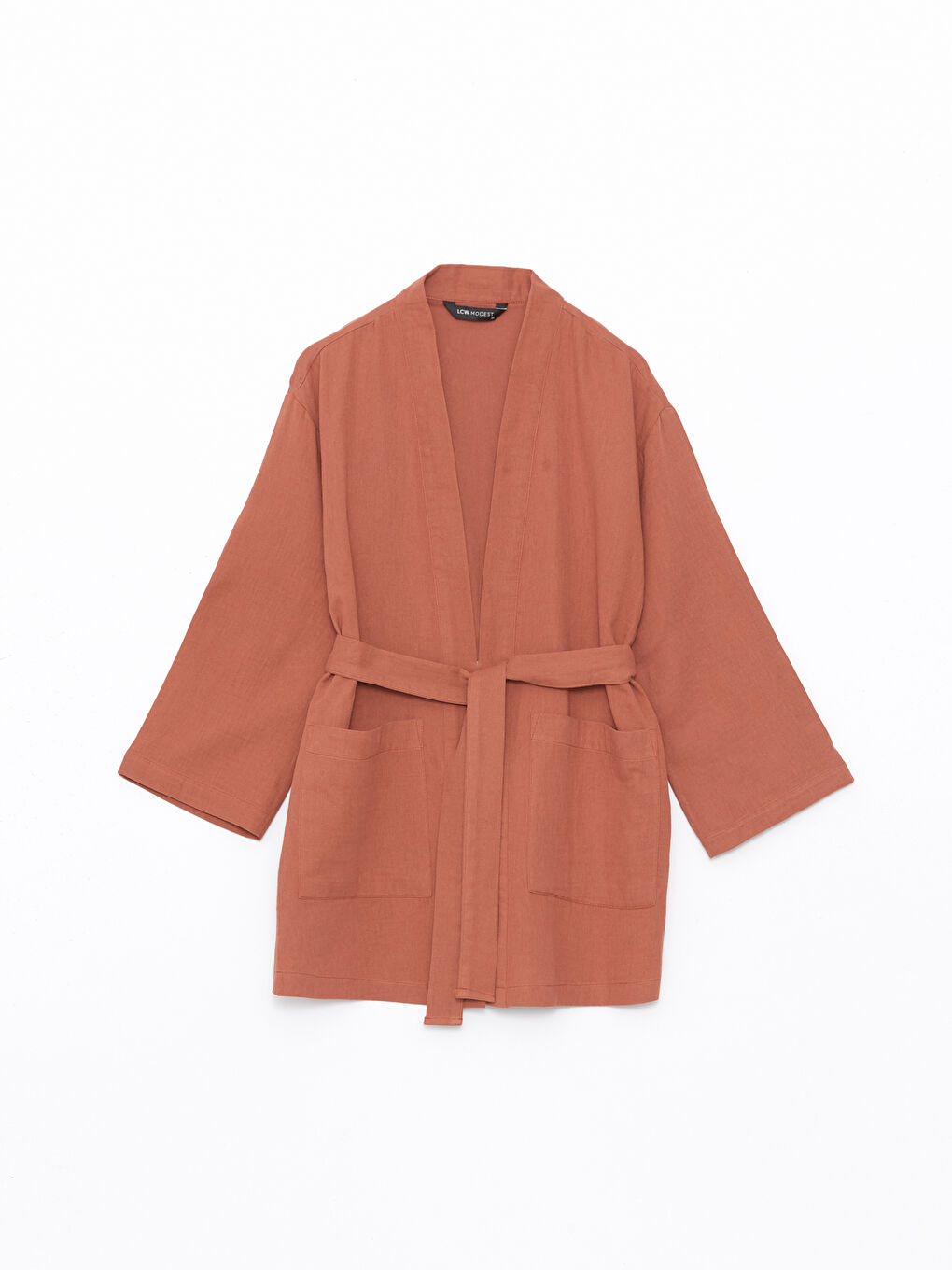 Shawl Collar Straight Long Sleeve Women's Kimono -S4L713Z8-V0W