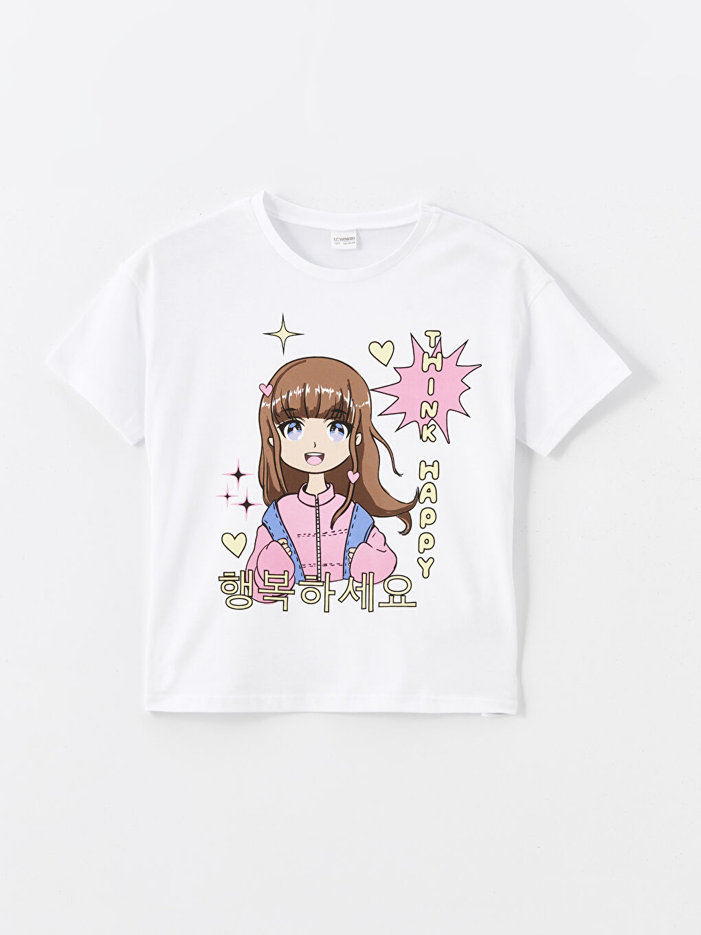 Crew Neck Printed Girl's Shorts Pajamas Set -S4L753Z4-Q6K