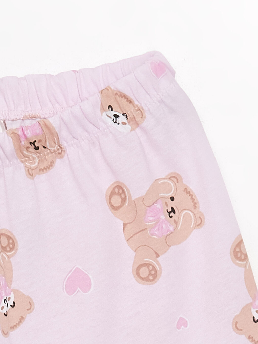 LCW Kids Pembe Baskılı Gömlek Yaka Kız Çocuk Şortlu Pijama Takımı - 5