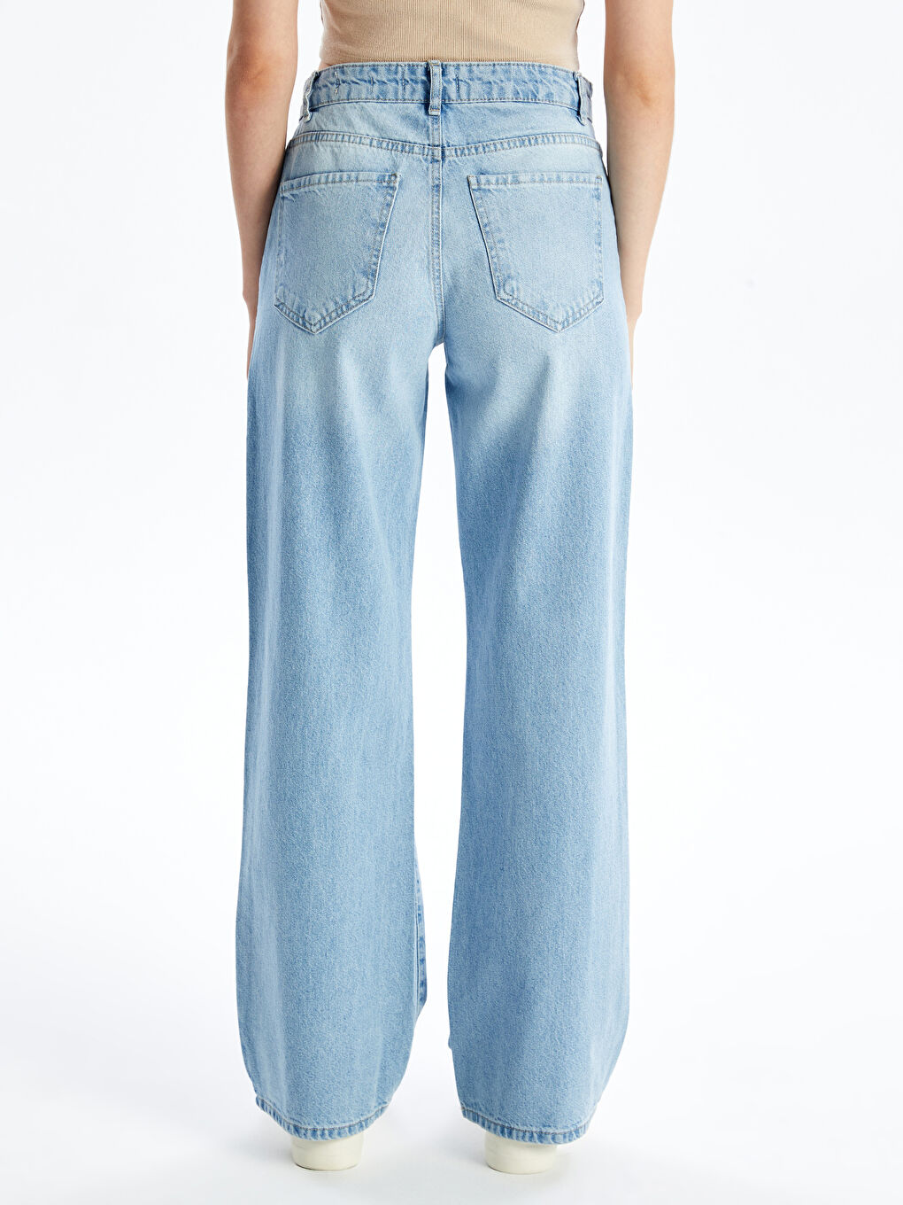Wide Leg Ripped Detailed Women's Jean Trousers -S4L774Z8-311