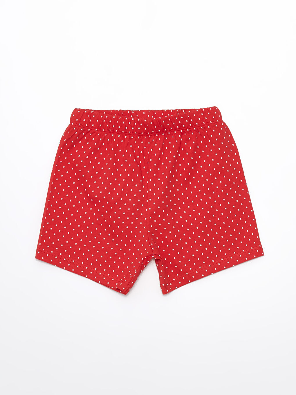 Kırmızı Bisiklet Yaka Kız Bebek Şortlu Pijama Takımı-2