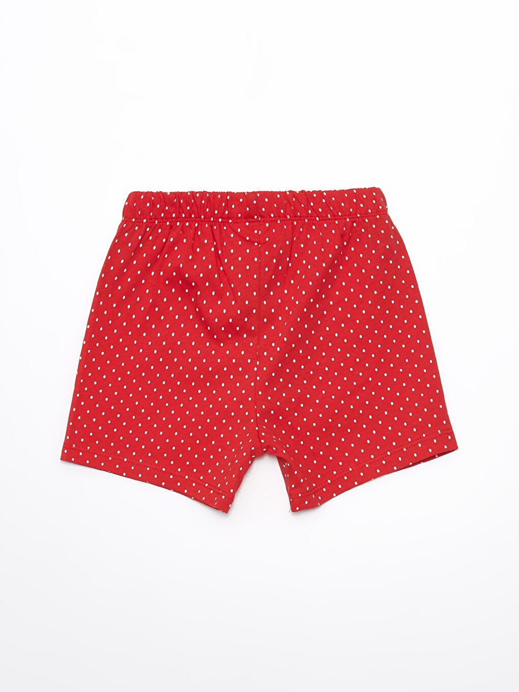 Kırmızı Bisiklet Yaka Kız Bebek Şortlu Pijama Takımı-4