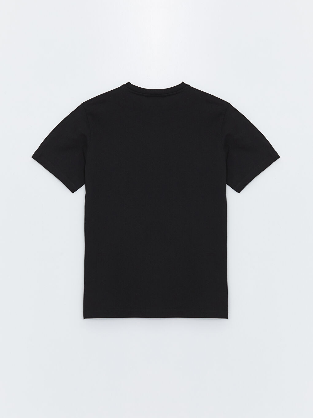 Siyah Bisiklet Yaka Kısa Kollu Atatürk İmzası Baskılı Erkek Tişört-6