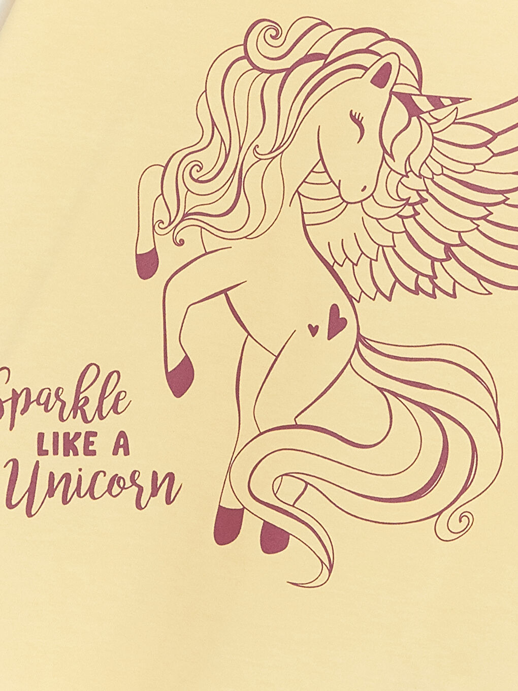 Sarı Bisiklet Yaka Baskılı Kısa Kollu Kız Çocuk Tişört-5